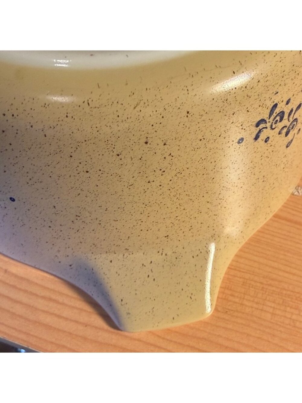 Vintage 1976 Pyrex Homestead 2.5 Qt Casserole Bowl 475-B Tan & Blue – Made in US - Picture 8 of 9